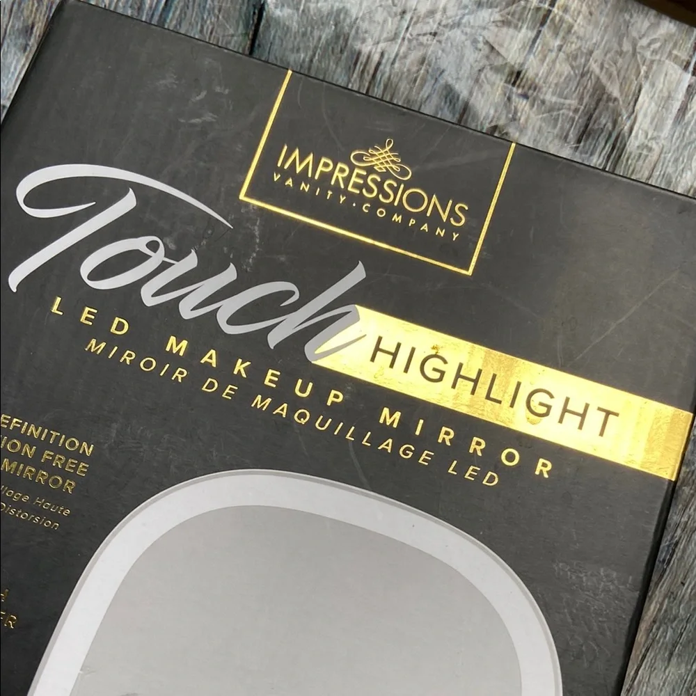 New Impressions Touch Highlight LED Makeup Mirror - White